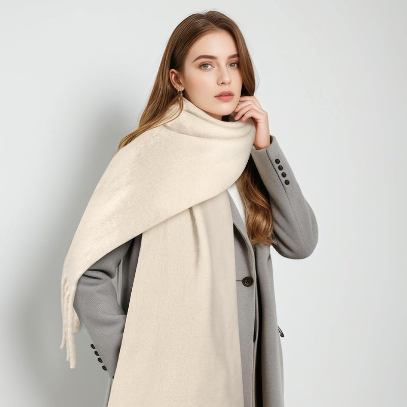 Premillow Women's Mohair Winter Scarf Pure Color, Warm Winter Scarf for Women and Men, Soft Luxurious Cashmere Feel Scarfs - Image 5